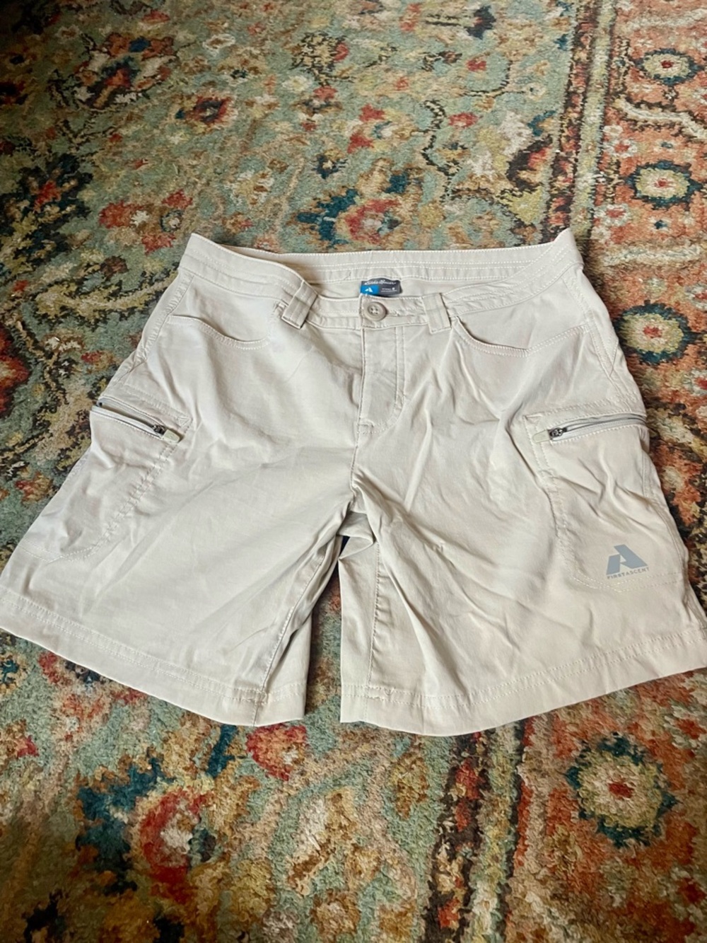 Eddie Bauer Women's Light Beige Athletic Cargo Shorts